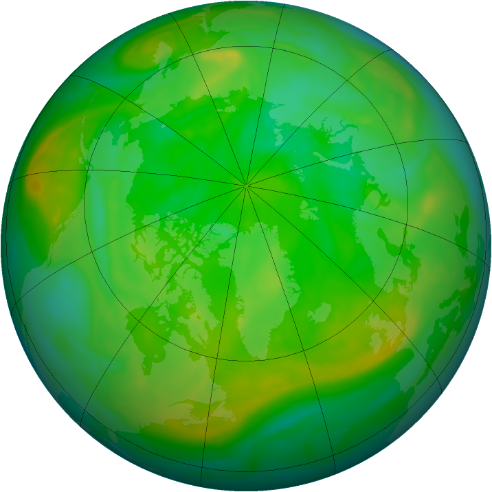 Arctic ozone map for 03 July 2007